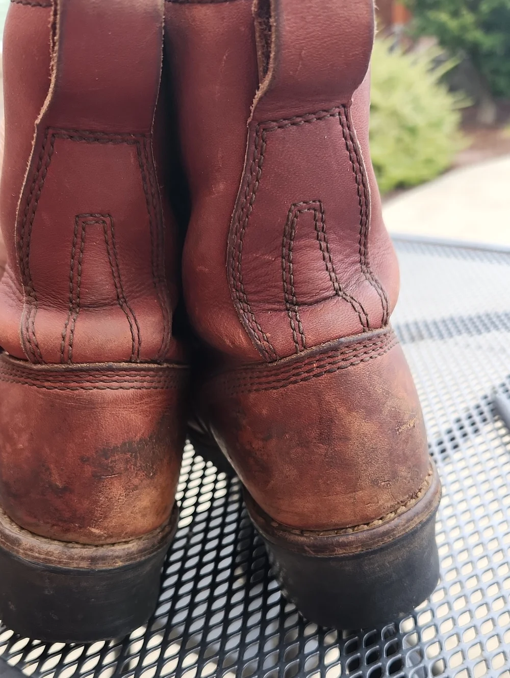 Womens Chippewa Brown Leather Work Boots 8